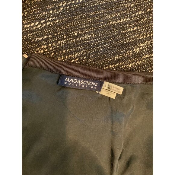 Magaschoni Collection Navy Blue & White Tweed Skirt W/ Zip Closure, Size 8 (US) - Picture 5 of 5